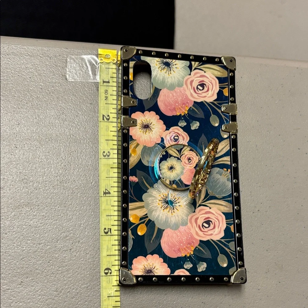 Floral Pattern Phone Case with Ring Holder